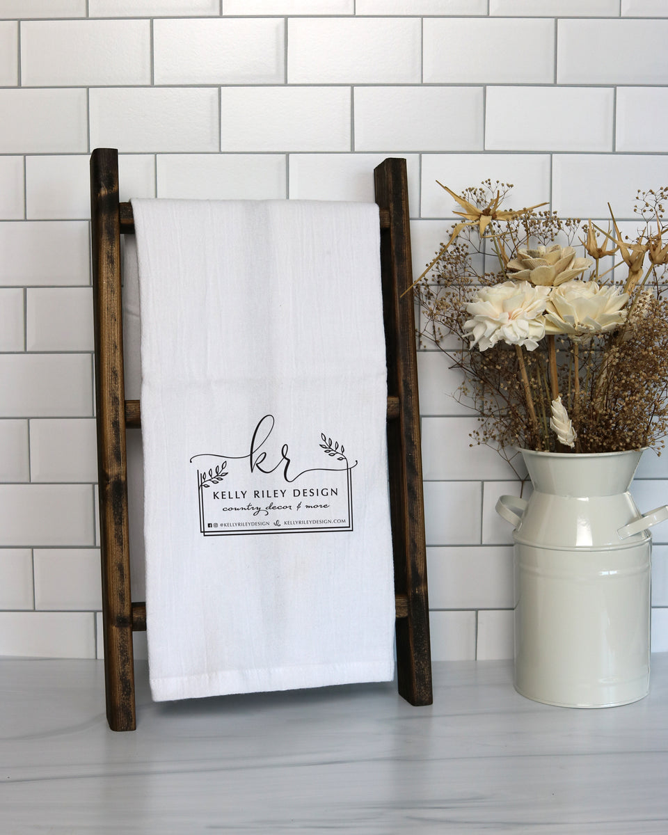 Farmhouse Cow Hand Towel, Kitchen Towel, Mini ladder decor, BATHROOM DECOR