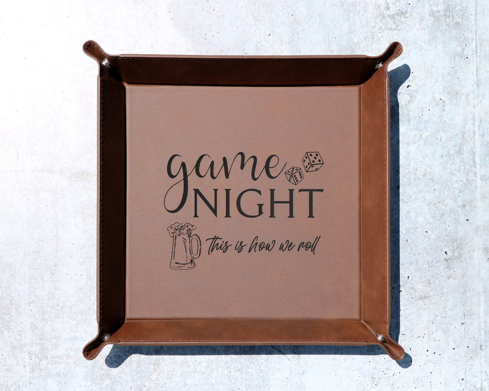 Game Night This Is How We Roll Dice Tray | Large Leatherette Tray