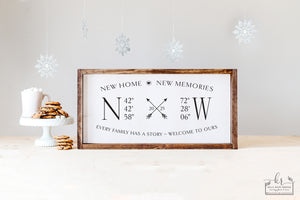 
                  
                    Listing for Tina D | New Home Coordinates Framed Sign
                  
                
