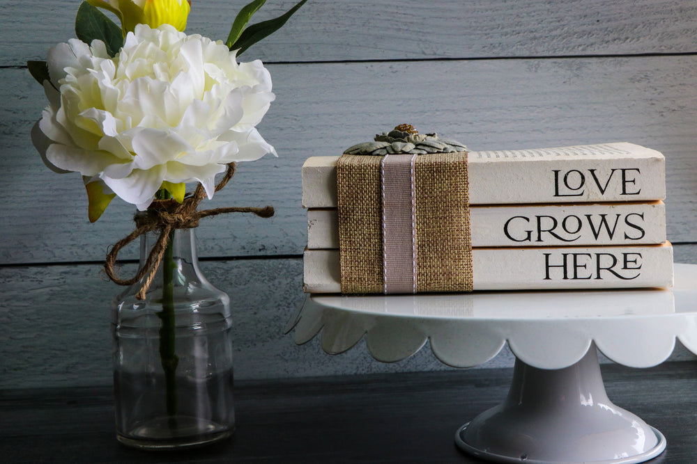 
                  
                    Love Grows Here Book Set | Painted Book Stack
                  
                