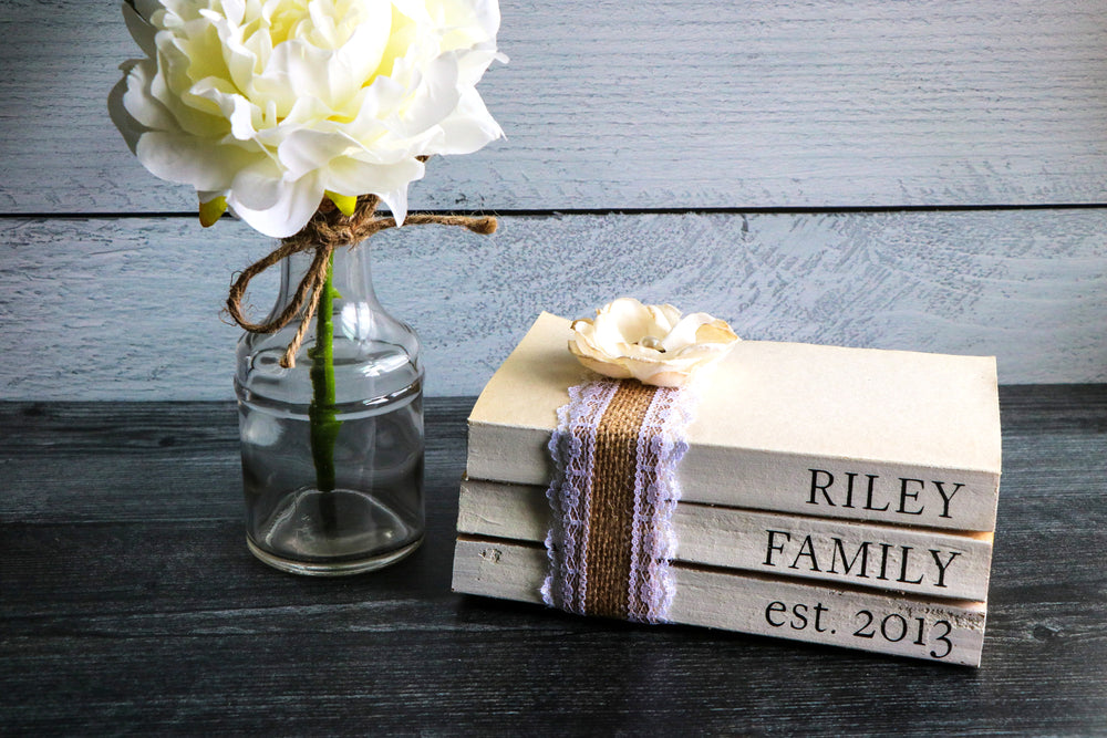 
                  
                    Personalized Family Name Book Set | Painted Book Stack
                  
                