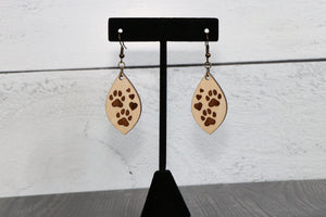 
                  
                    Paw Prints & Hearts Engraved Wood Earrings
                  
                