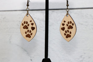 
                  
                    Paw Prints & Hearts Engraved Wood Earrings
                  
                