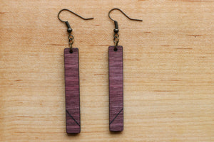 
                  
                    Purpleheart Slim Wood Earrings
                  
                