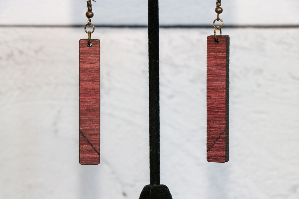 
                  
                    Purpleheart Slim Wood Earrings
                  
                