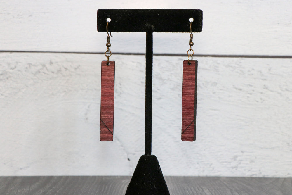 
                  
                    Purpleheart Slim Wood Earrings
                  
                