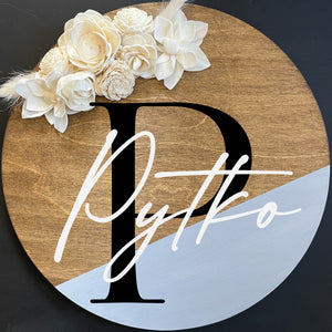 
                  
                    Listing for Cassie | 12" Round Family Name Sign
                  
                