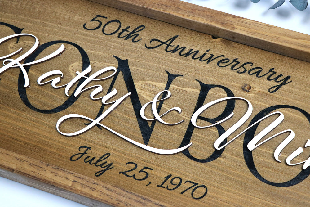 
                  
                    Engraved Family Name Sign | Anniversary Sign | Wedding Sign | New Home | Framed Laser Wood Sign | 20x10
                  
                