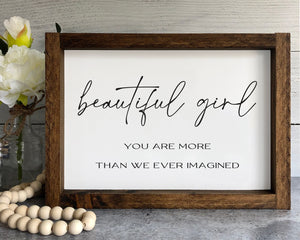 
                  
                    Beautiful Girl | Framed Wood Sign
                  
                