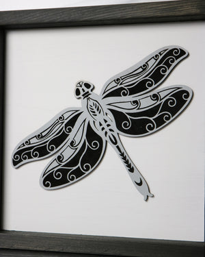 
                  
                    Dragonfly | Lightness & Joy | Framed Laser Wood Sign | 12x12
                  
                