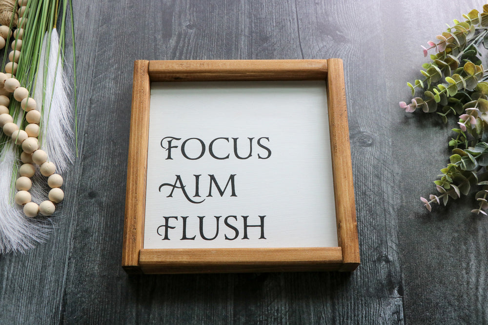 
                  
                    Focus Aim Flush | Framed Wood Sign | 10x10
                  
                