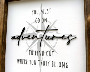 
                  
                    Go On Adventures | Personalized Laser Cut Framed Wood Sign
                  
                