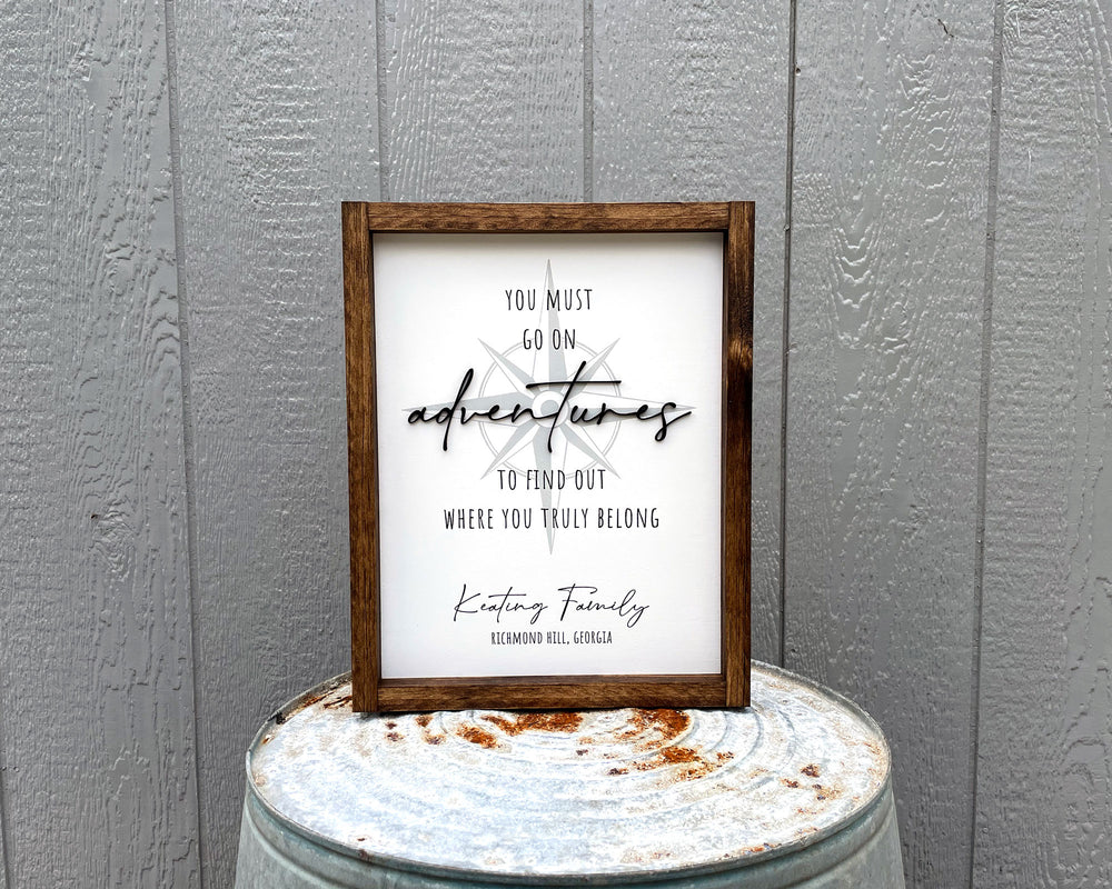 
                  
                    Go On Adventures | Personalized Laser Cut Framed Wood Sign
                  
                