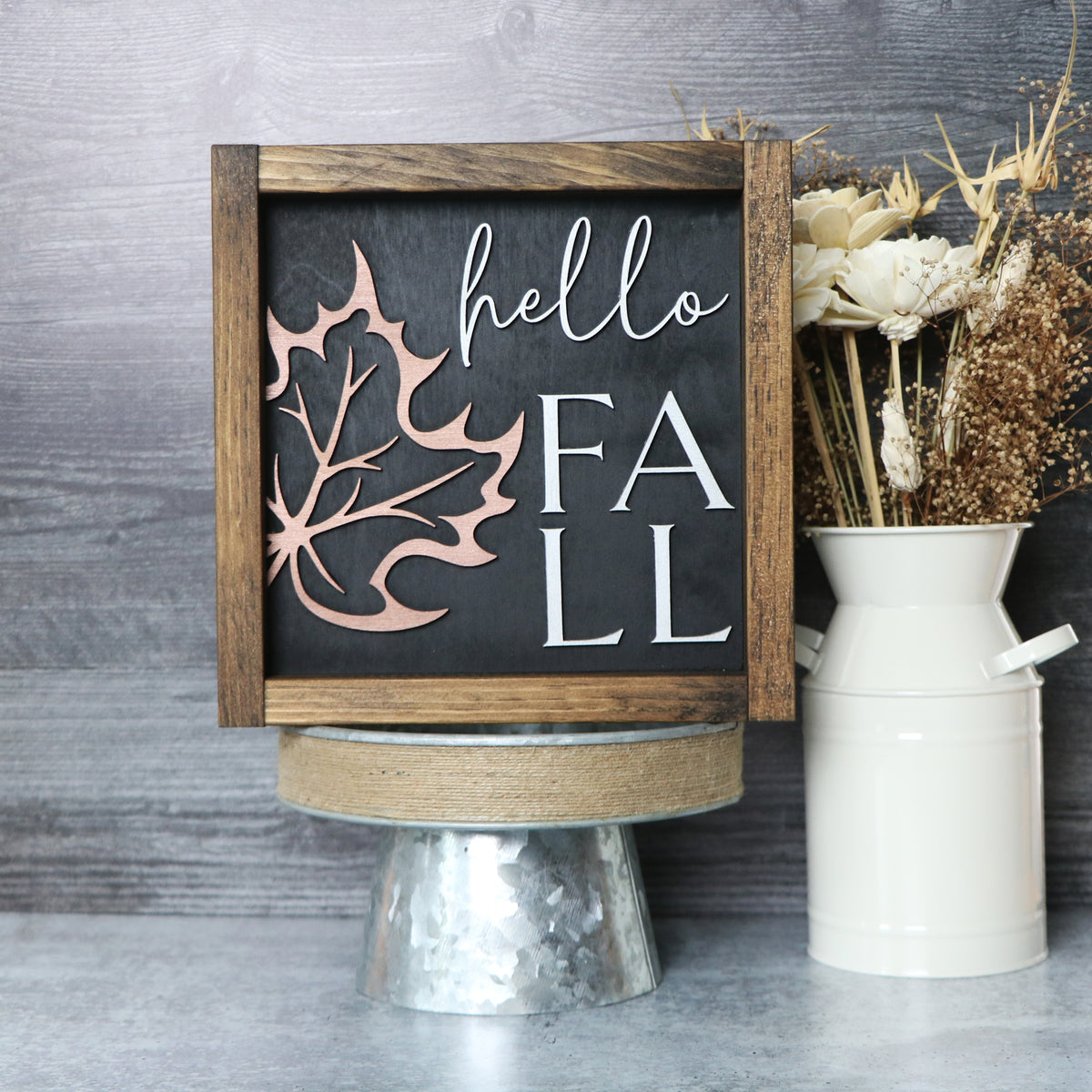 Hello Fall | Laser Cut Framed Wood Sign | Seasonal Decor | 9x9 – Kelly ...