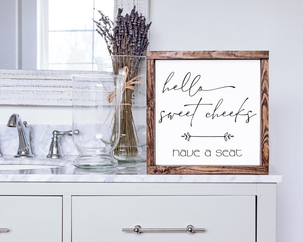 
                  
                    Hello Sweet Cheeks | Framed Wood Sign
                  
                