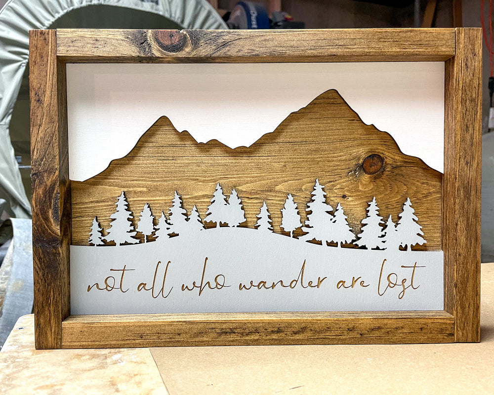 
                  
                    Outdoor Adventure Series | Not All Who Wander Are Lost | Multiple Choices | Framed Laser Wood Sign
                  
                