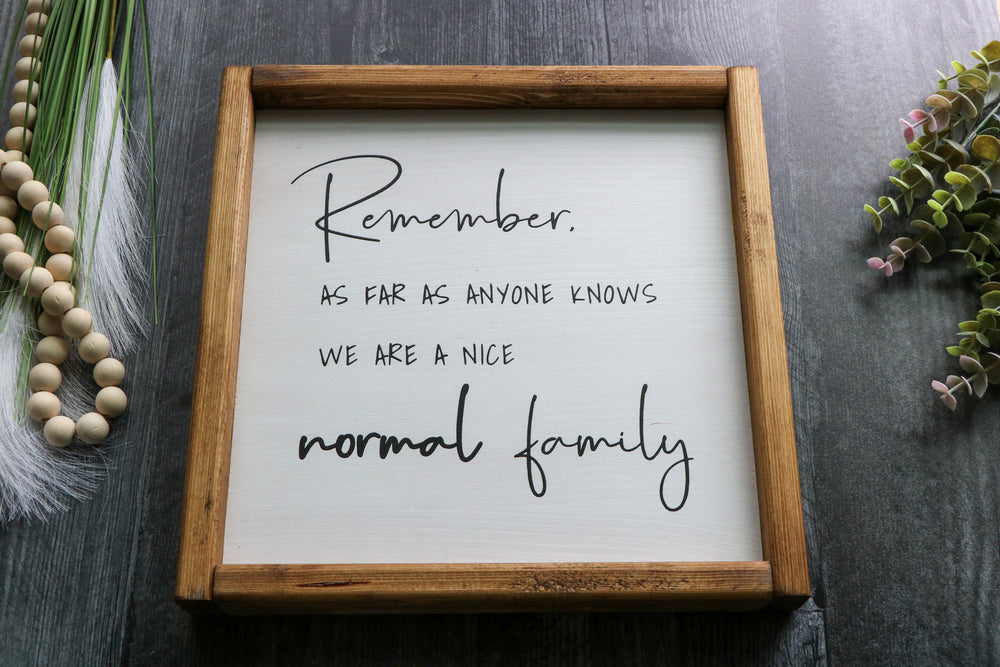 
                  
                    Nice Normal Family | Framed Wood Sign | 12x12
                  
                