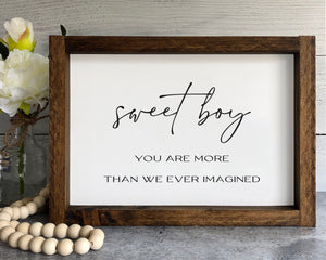 
                  
                    Sweet Boy | Framed Wood Sign
                  
                