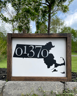 
                  
                    Zip Code & State Framed Wood Sign
                  
                