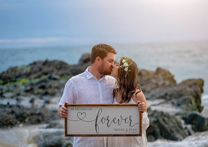
                  
                    We Decided on Forever | Personalized Wedding Sign | Framed Wood Sign | 24x12
                  
                