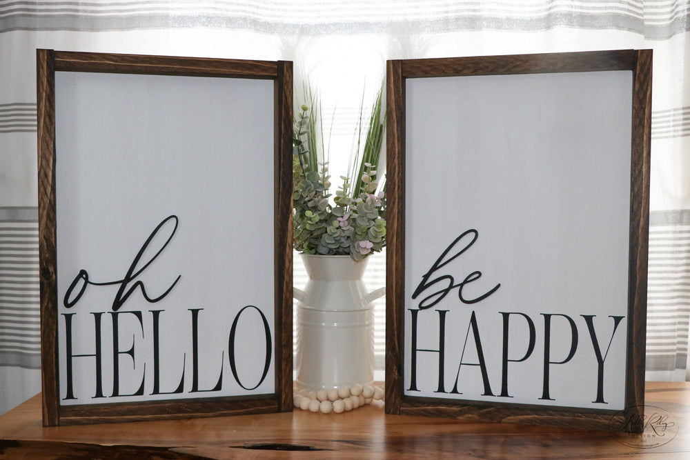 
                  
                    Be Happy | Framed Laser Wood Sign | 12x16
                  
                