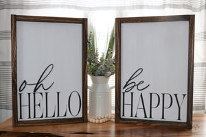 
                  
                    Be Happy | Framed Laser Wood Sign | 12x16
                  
                