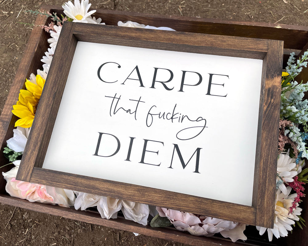 
                  
                    Carpe Diem | Framed Wood Sign
                  
                